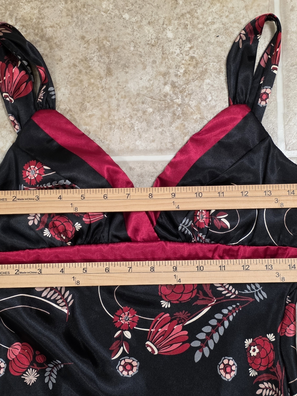 Y2K Satin Floral Empire Waist Dress - Picture 8 of 13